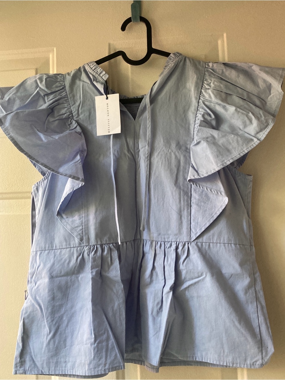 Light Blue Smocked Ruffle Top - Picture 4 of 4